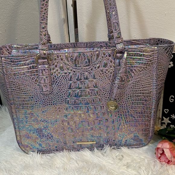 Brahmin Violet wonderland Ashlee bag Small Veronica wallet & Daisy wristlet set - Picture 6 of 16